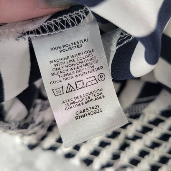 LOFT Outlet Womens‎ L Sleeveless Blouse Navy White Striped High Low Hem Nautical - Picture 9 of 10